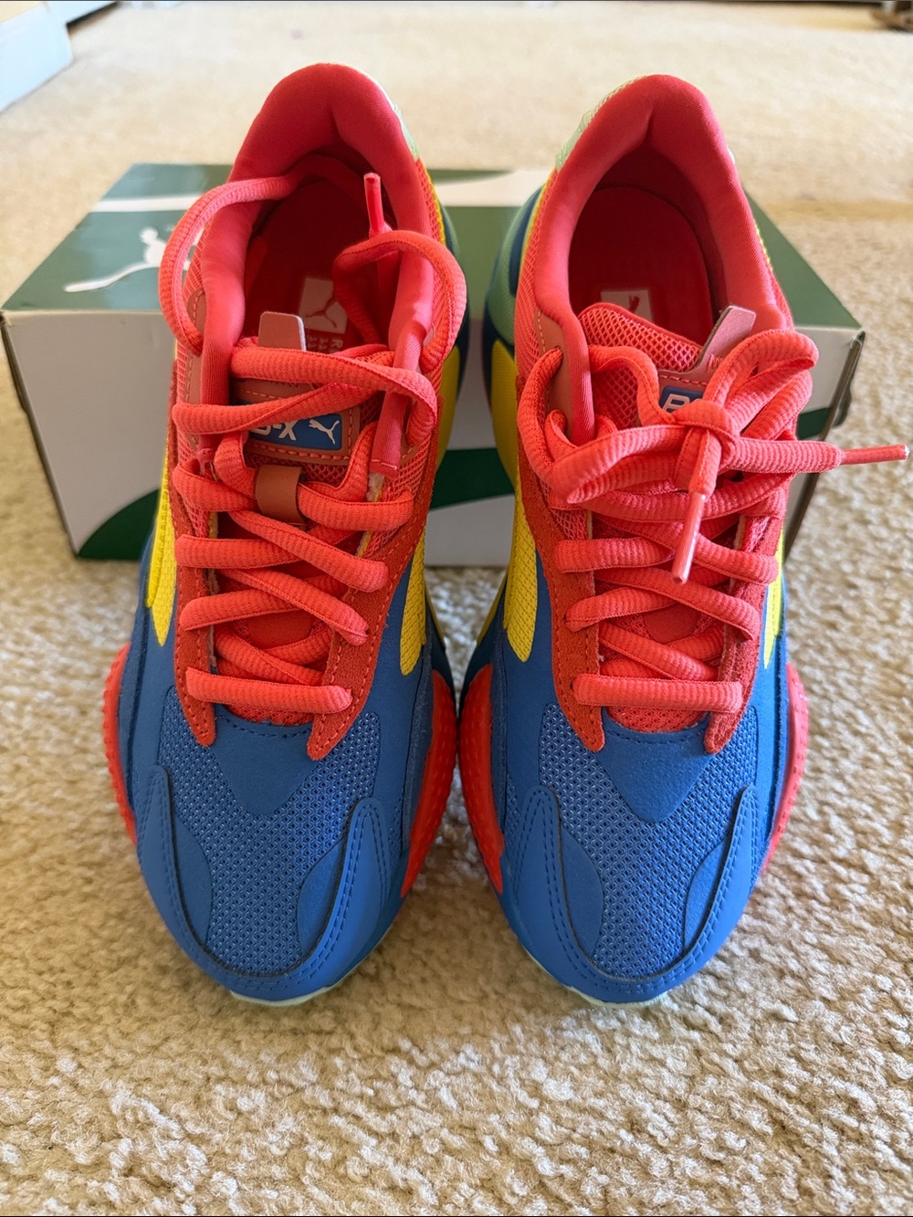 NIB PUMA Bright Blue, Pink & Yellow Low-Top Sneakers
